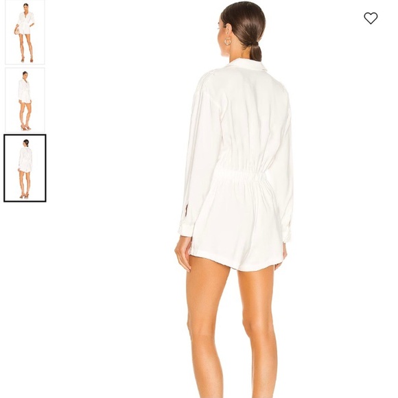 L’Academie Dylan Romper Revolve White Medium Lightweight Twill Spring Summer S * - Picture 4 of 10